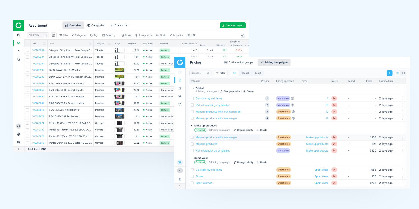 Competera product screenshot