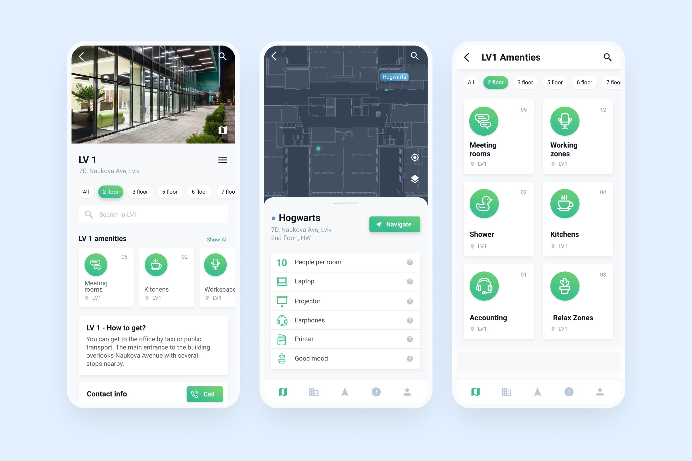 Wayfinding app screenshot